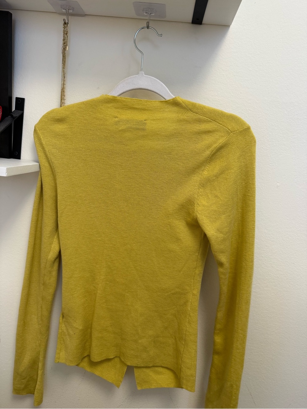 Zara Yellow Ruffle-Front Cardigan Sweater - Picture 2 of 2